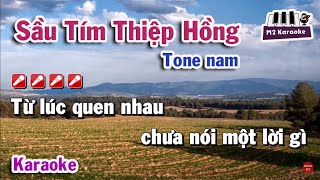 Karaoke Sầu tím thiệp hồng tone nam