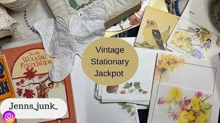 Garage sale haul estate sale haul fun vintage stationery #thriftythursday