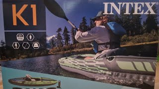 unboxing intex K1 challenger kayak full how to inflate and deflate first time