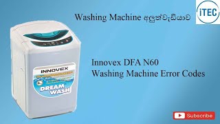 Innovex DFA N60 Washing Machine Error Codes