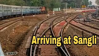 Arriving at Sangli | Kolhapur - Pune Passenger | WDM3A | Chalukya Express | WDP4D