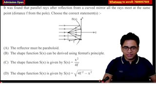 FERMAT PRINCIPLE BASED QUESTION OF GEOMETRICAL OPTICS BY RKH SIR