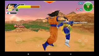 Dragon Ball Z: Tenkaichi Tag Team-PSP-Goku, helped by Gohan&Crilin defeat VEGETA, the SAIYAN PRINCE!