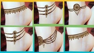 Best anklet feet mehndi design | feet mehndi design payal | Easy feet mehndi design #mehnditricks