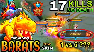 Barats Toy Rex New Elite Skin MANIAC |Barats Gameplay| |Best Build| Top Global By: MANDI BOLA -MLBB