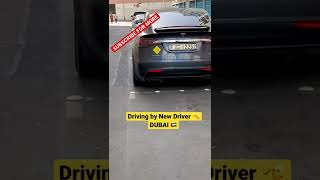 Only in Dubai 😱New driver with TESLA 🫣🤩 #short