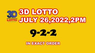 2PM Lotto Result Today July 26,2022 l 3D l 2D lotto Recap