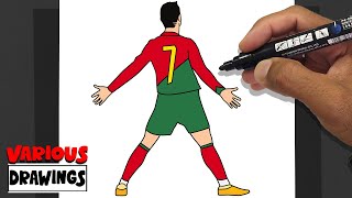 How To Draw Cristiano Ronaldo PORTUGAL CR 7, UR · Cristiano - SIUUUUU!