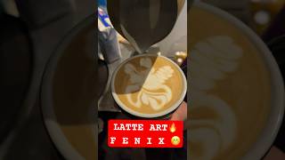 LATTE ART🔥 easiest way to draw a FENIX #coffeeart #latte #baristadaily #barista #latteart