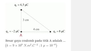 Gaya Listrik Pada 3 Muatan yang Membentuk Segitiga