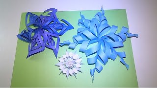 Christmas crafts with paper/3 ways snowflakes with paper/雪花手工/聖誕節diy/雪花剪紙