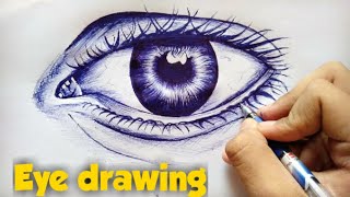 Eye drawing with pen | how to draw eye with pen for beginners