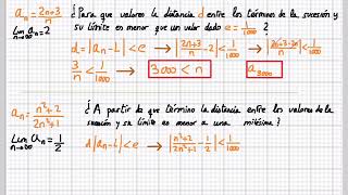 distancia entre los términos de una sucesión y su límite