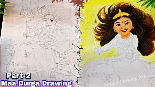 Draw With Me - Durga Mata Drawing | Maa Durga Acrylic Painting | Durga Puja Drawing