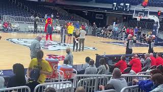 Indiana Fever: Kelsey Mitchell and Emily Engstler address the crowd before team's final game in 2022