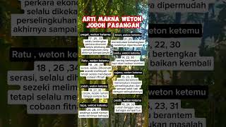 arti makna weton jodoh pasangan - weton jawa primbon jawa #jodoh #primbonjawa #wetonrejeki