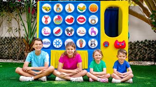 Vending machine with inflatable toys for a swimming pool