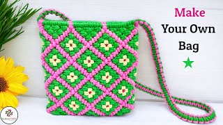 Macrame Bag | Macrame "Flower" Bag Tutorial | Cara membuat Tas Macrame