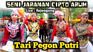 Tari Pegon Putri Bersama Empat Penari Cantik - Jaranan Cipto Arum live Rejoagung Srono