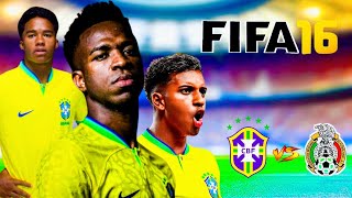 SIMULAÇÃO BRASIL X MEXICO FIFA 16 MOBILE ORIGINAL ELENCOS ATUALIZADOS 🤩