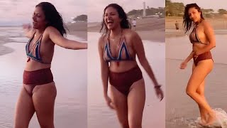 Amala Paul Hot Looks In Bikini At Kovalam Beach | Mallu Actress Amala Paul  Enjoying Vacation