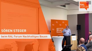 Sören Steger beim RAL Forum Nachhaltiges Bauen