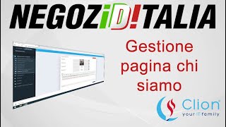 Negoziditalia.it - Pannello di controllo per la gestione pagina "Chi Siamo"