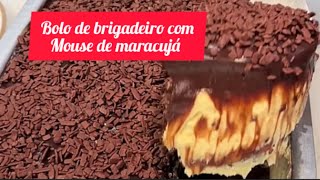 Bolo de chocolate com mouse de maracuja