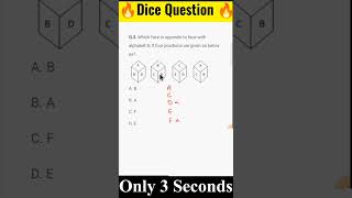 Dice Reasoning for SSC CGL, CHSL, MTS, Railway || Letter Facing Opposite Side New Trick ||#shorts