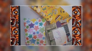 Surprise paper bags for kids made from used wrapping paper and newspaper.