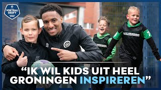 💚🤍Speler Paulos Abraham inspireert kinderen tijdens de Meer en Beter Bewegen Tour in Groningen!