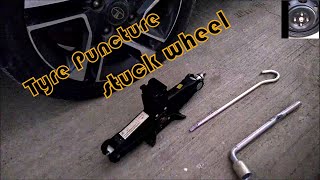 How to Replace Puncture Car Type | What to do for Stuck Wheels | Tata Tigor