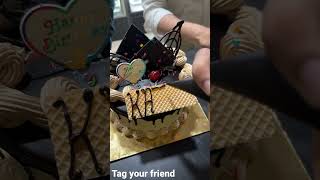 Tag your best friend #chocolatecake #decoration #cake #ytshorts #status #making  #blackforestcake￼