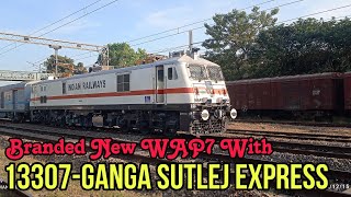 Branded New WAP 7 E Loco With 13307-Ganga Sutlej Express Departure Lucknow Yard