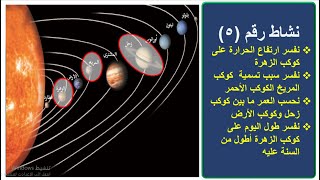 كواكب المجموعة الشمسية  ( الزُهرة والمريخ وزُحل )