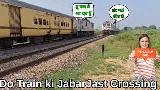 Do Train ki Jabarjast Crossing Near Nagpur diamond crossing || Indian Railway#shorts#Viral