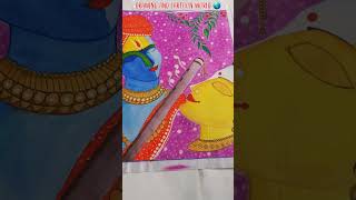 shree Krishna drawing #art#shorts#drawing using poster colour#