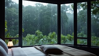 ASMR Cozy Warm Atmosphere in the Bedroom | Rain Falling in the Afternoon Forest helps Sleeping