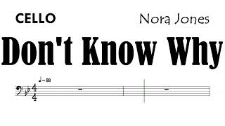 Don't Know Why Cello Sheet Music Backing Track Partitura Nora Jones