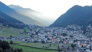 Sorvolando Aprica al tramonto