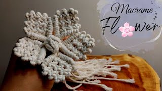 Easy Macrame flower 🌼 tutorial | DIY Macrame flower