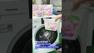 BloomWell all pink laundry pods, 10 years factory, MOQ is one carton