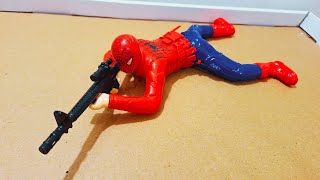 Unboxing and Review of Crawling Action Figure Toy with Light and  Shooting Sound Spiderman