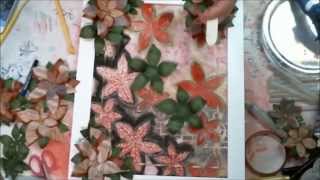 Mixed Media Canvas - Poinsettia Paradise