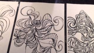 Mini art show by Tree Lauren 2015. Ink drawings.