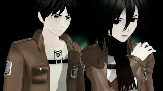 MMD SNK "A Grim Cake Scene" Attack On Titan Eren and Mikasa funny AOT meme animation