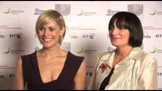 Liz Quinn,  2009 secondary headteacher of the year, with Jenni Falconer