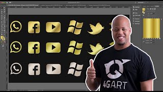 Adobe Illustrator Gradient GOLD Icons And Logo | Social Media Icons (2020)