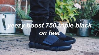 adidas YEEZY Boost 750 Triple Black On Feet | philliper_