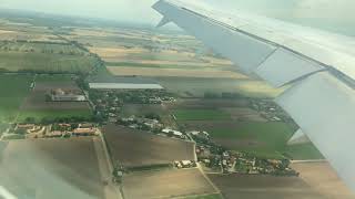 Plane landing in Italy Rome Airport